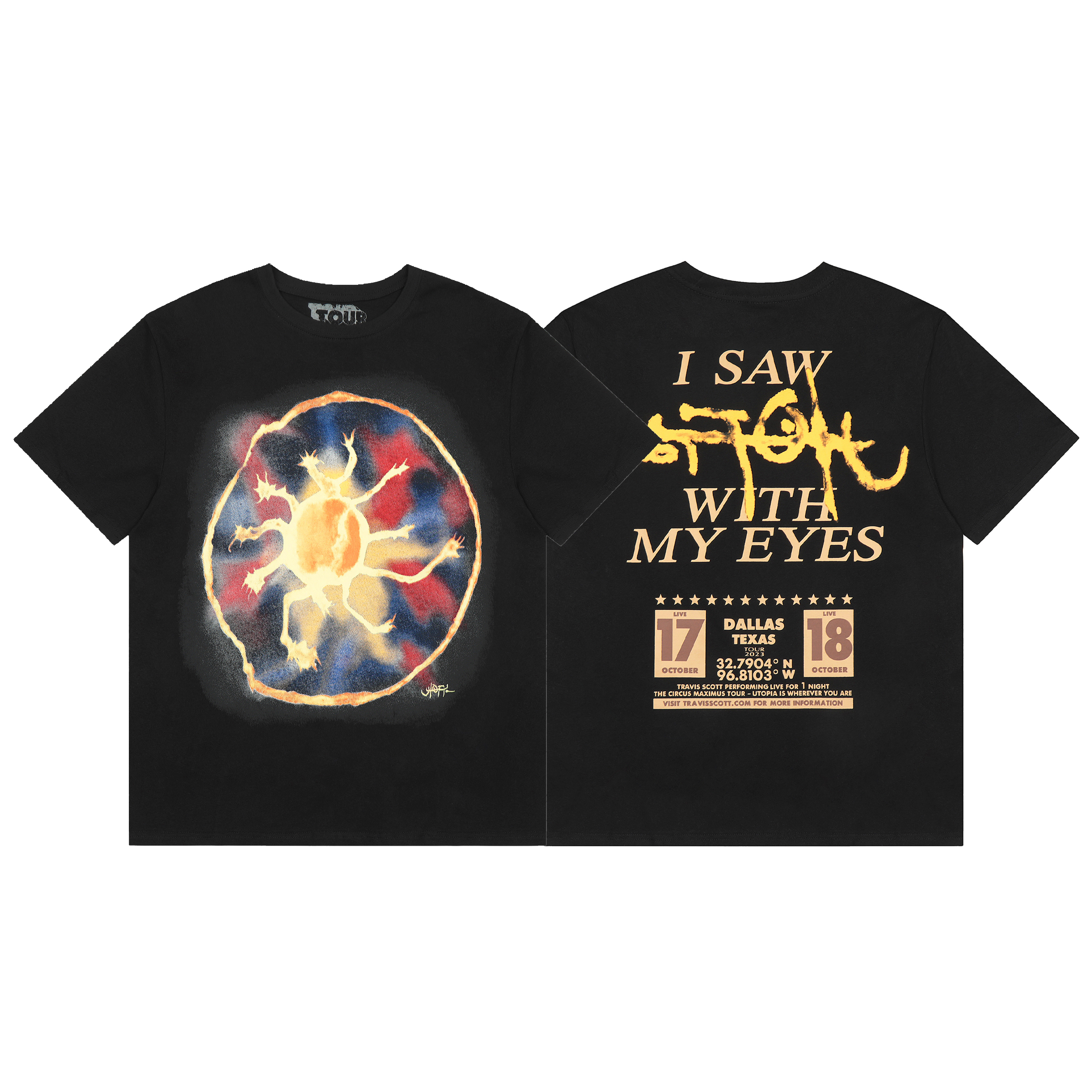 Футболка Vlone Tour I Saw It With My Eyes "Black" фото № 7