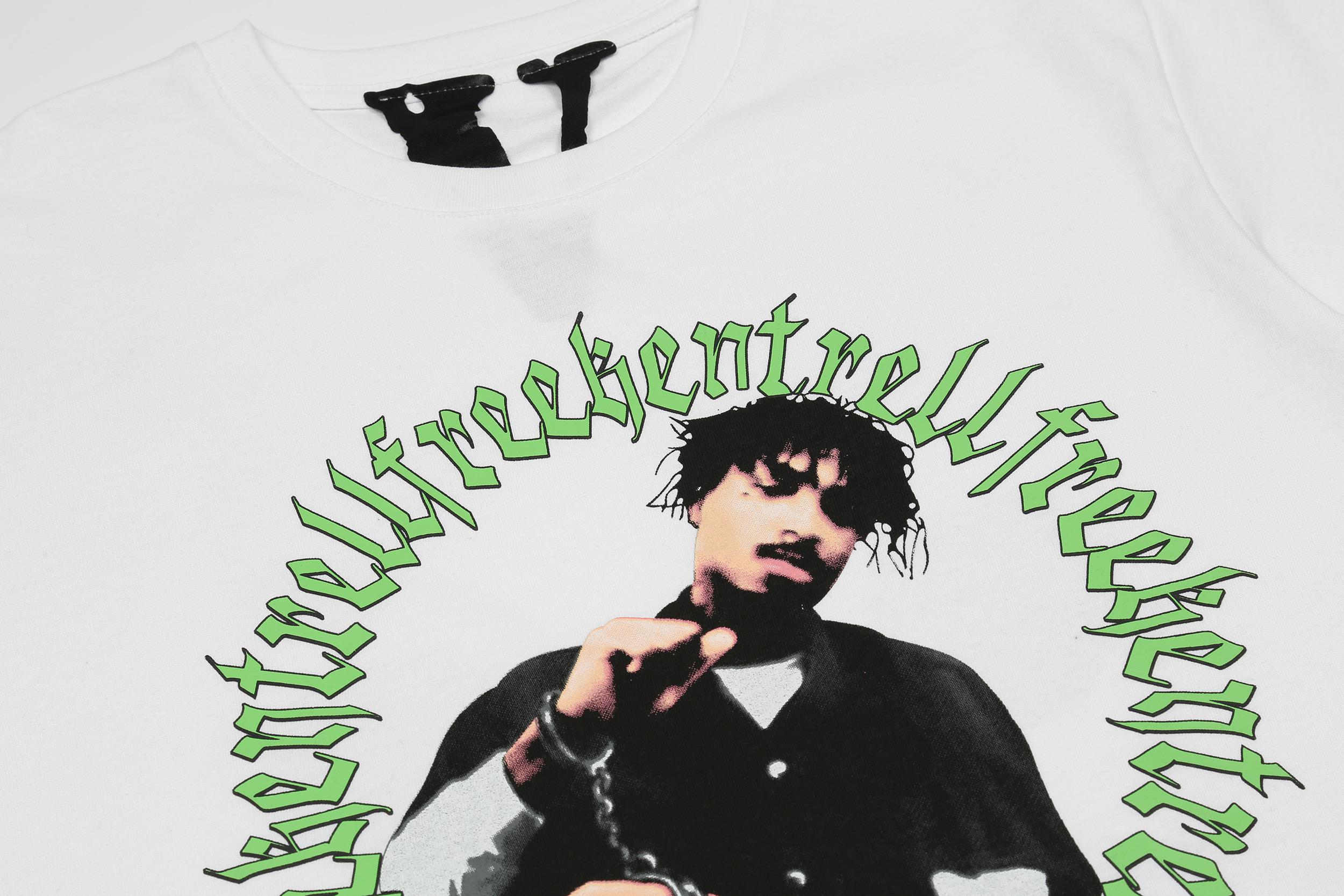 Футболка Vlone Green Print V Two Hands "White" фото № 5