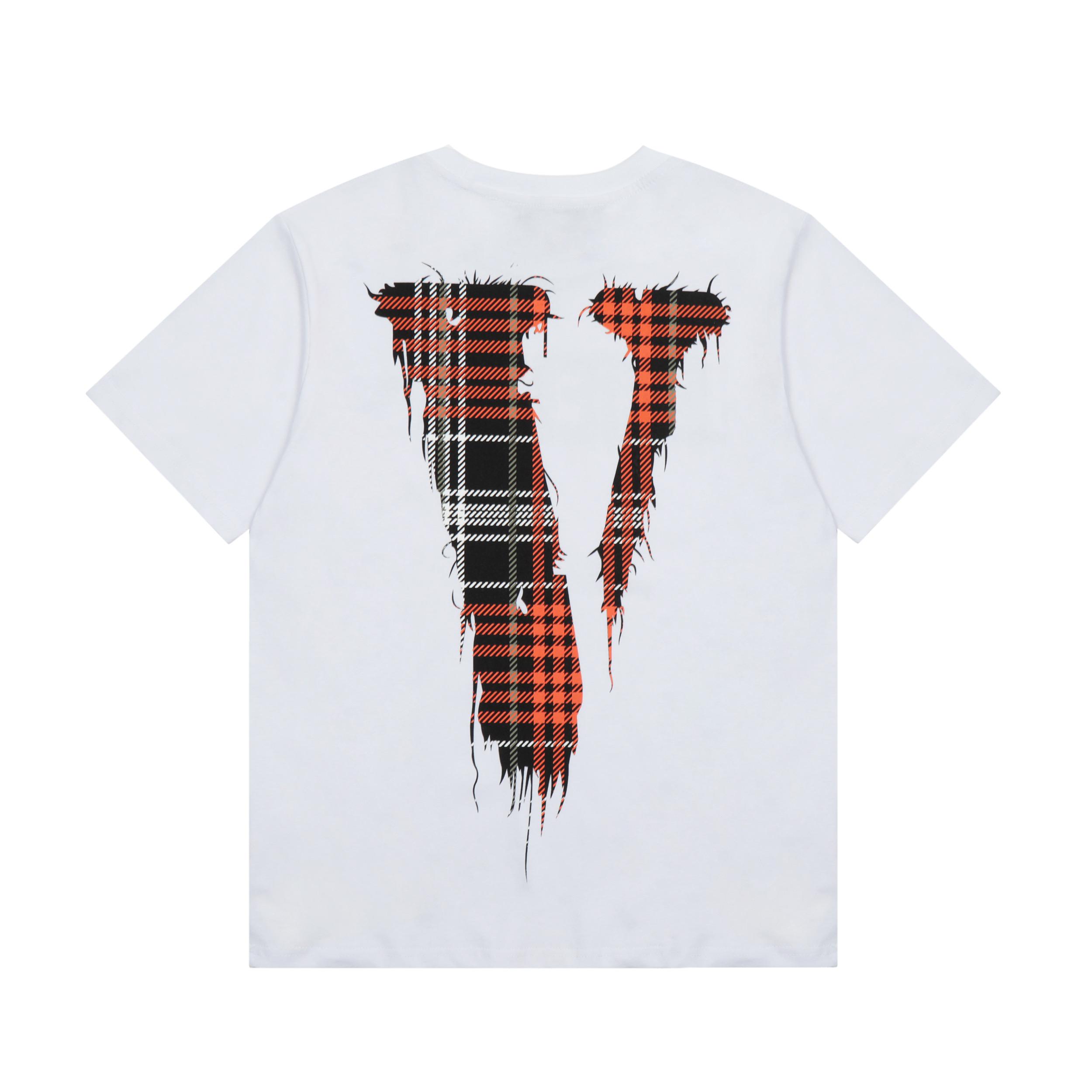 Футболка Vlone Orange Print V Friends- "White" фото № 2
