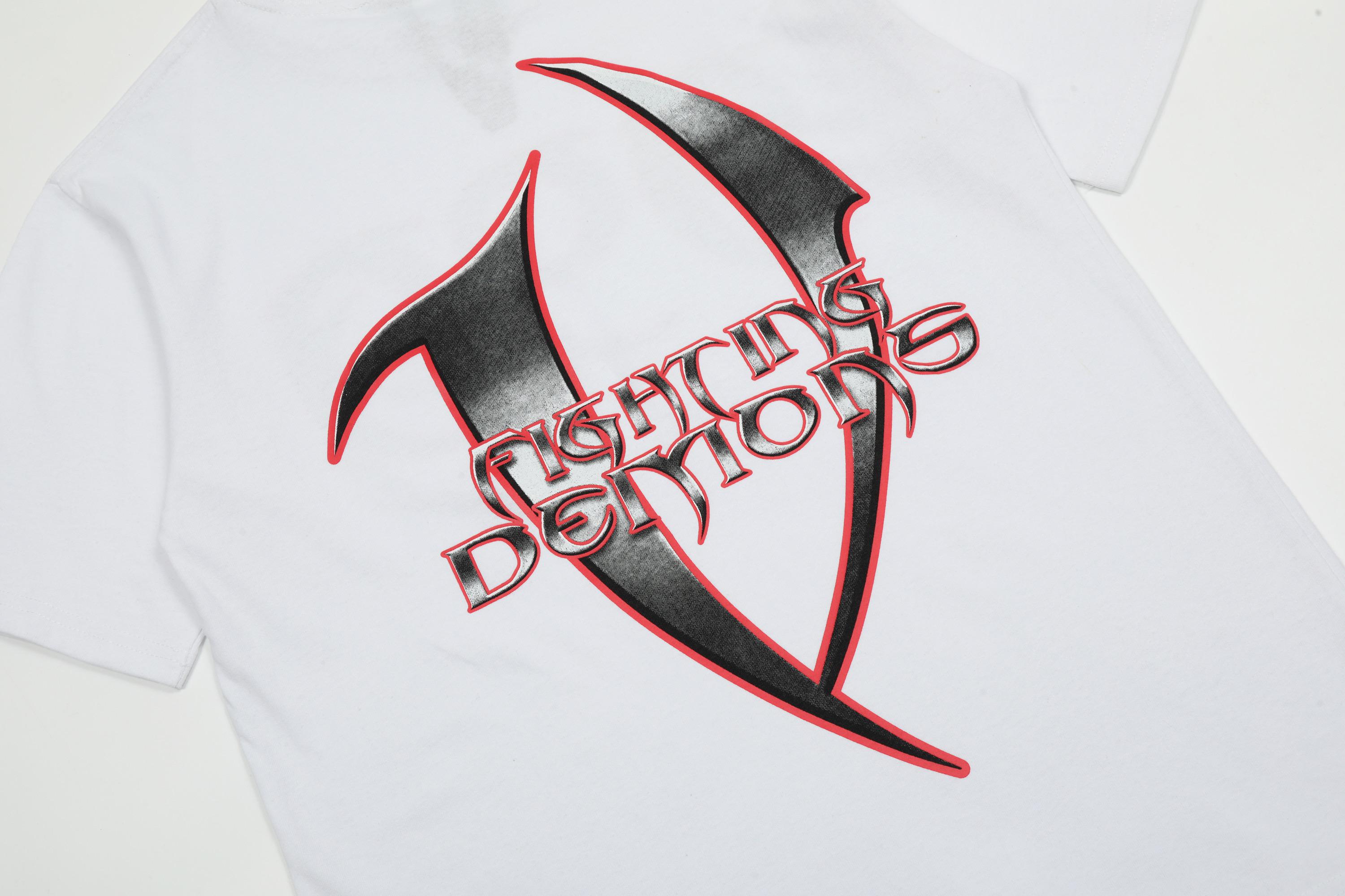 Футболка Vlone 999 Fighting Demons "White" фото № 7