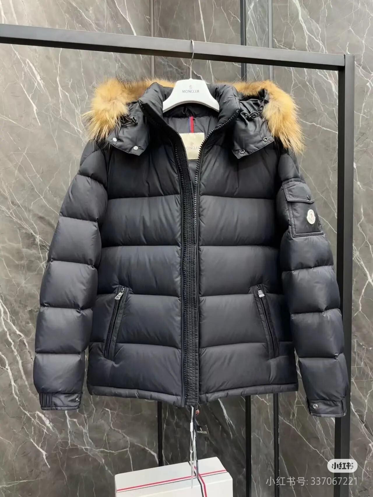 Пуховик Moncler Mayaf Faux Fur-Trimmed Quilted Shell "Black" фото № 2