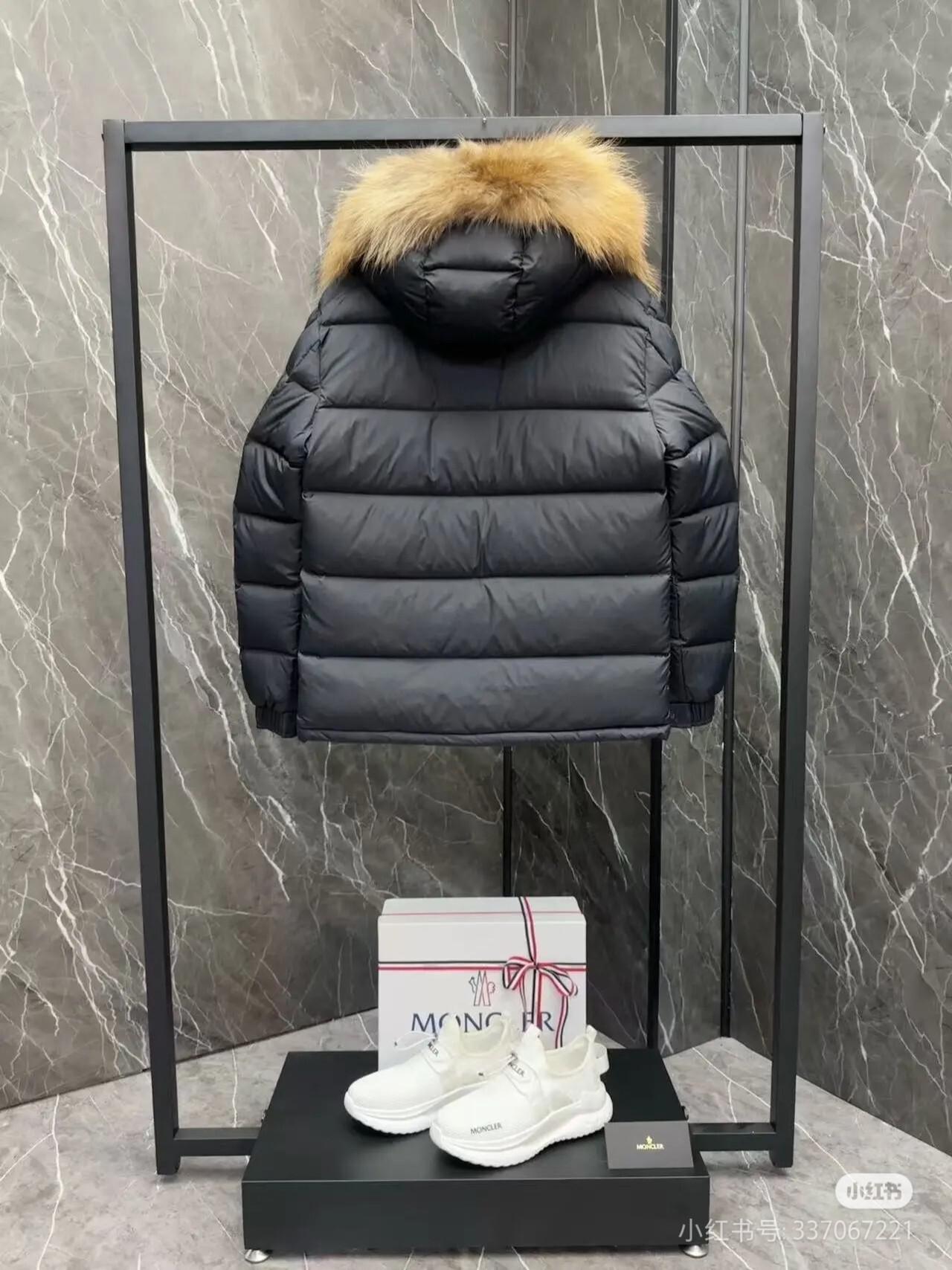 Пуховик Moncler Mayaf Faux Fur-Trimmed Quilted Shell "Black" фото № 3