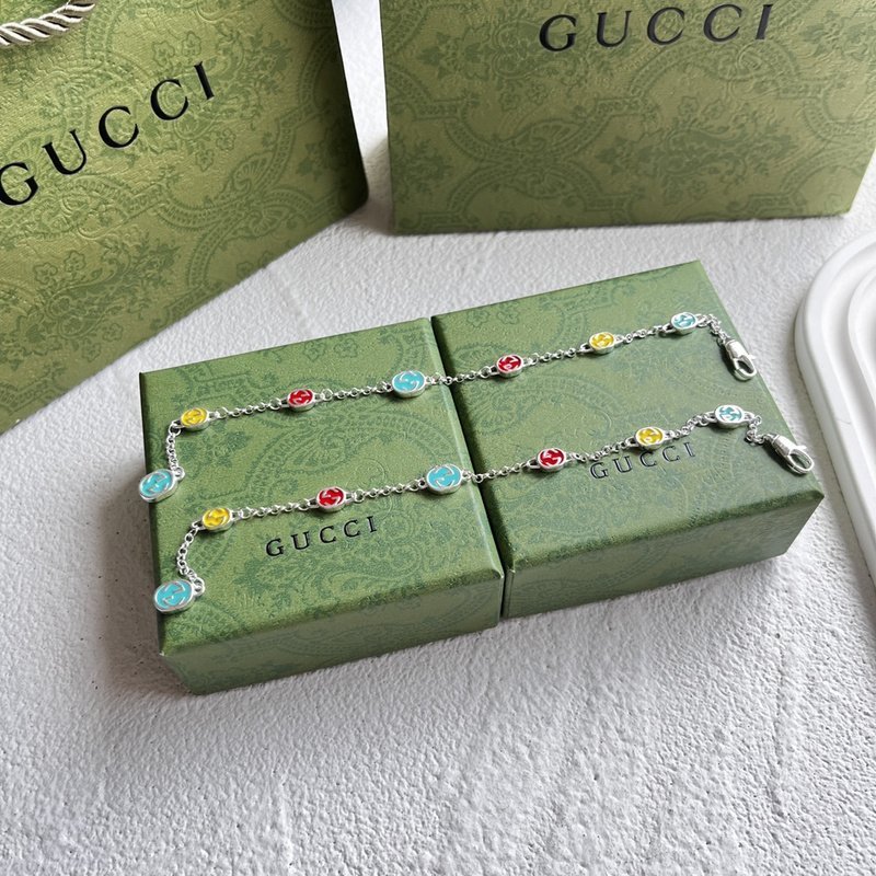 Браслет Gucci Colored Beads G "Silver" фото № 2