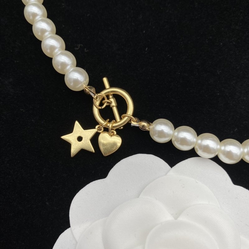Ожерелье Dior Decoration With Symbols - Pearl "Gold" фото № 2
