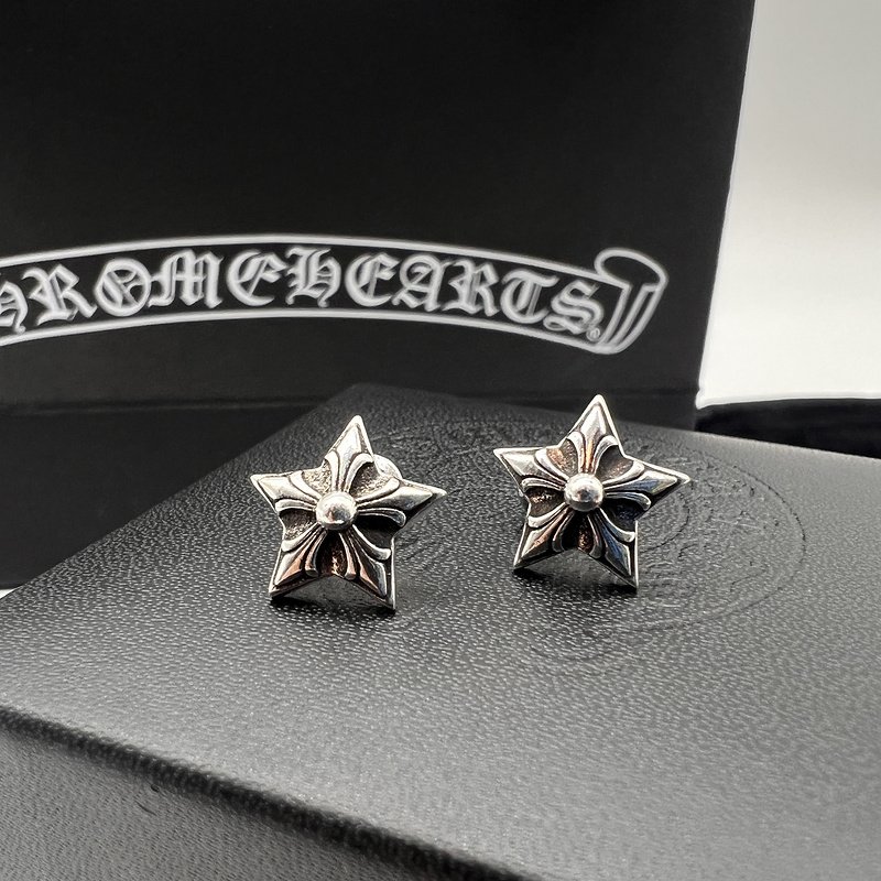 Серьги Chrome Hearts Branded - Stars "Silver" фото № 3