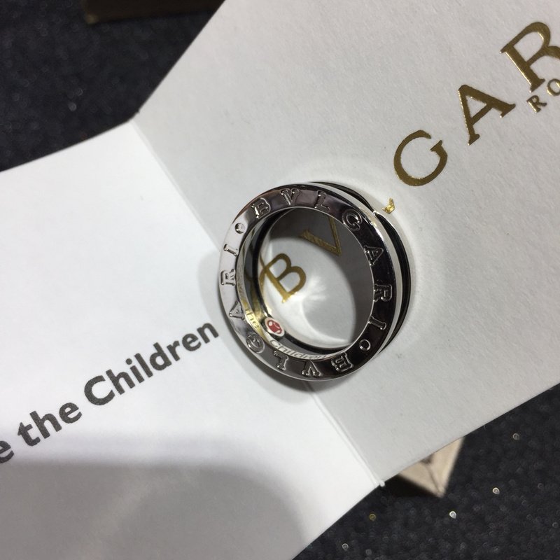 Кольцо Bulgari Cut Out Details "Black" фото № 6