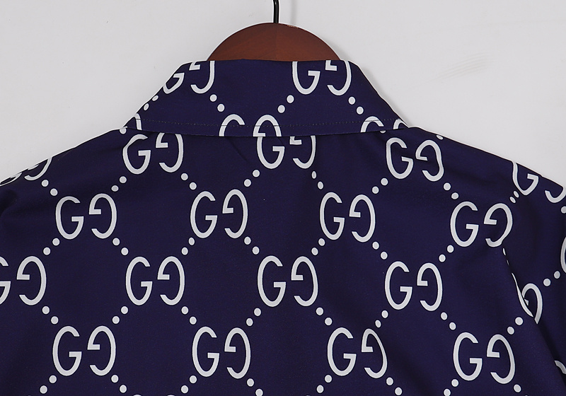 Рубашка Gucci Short Sleeve Chains "Blue" фото № 3