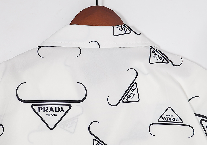 Рубашка Prada Short Sleeve Decoration "White" фото № 9