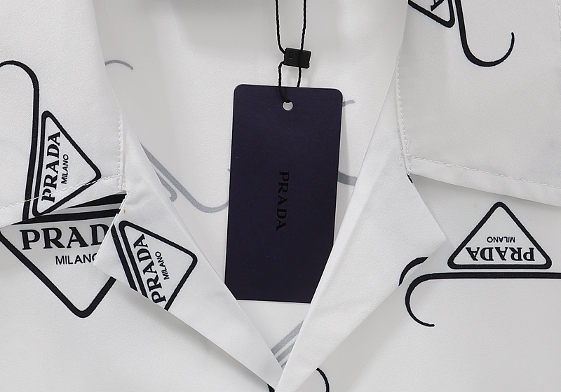 Рубашка Prada Short Sleeve Decoration "White" фото № 8
