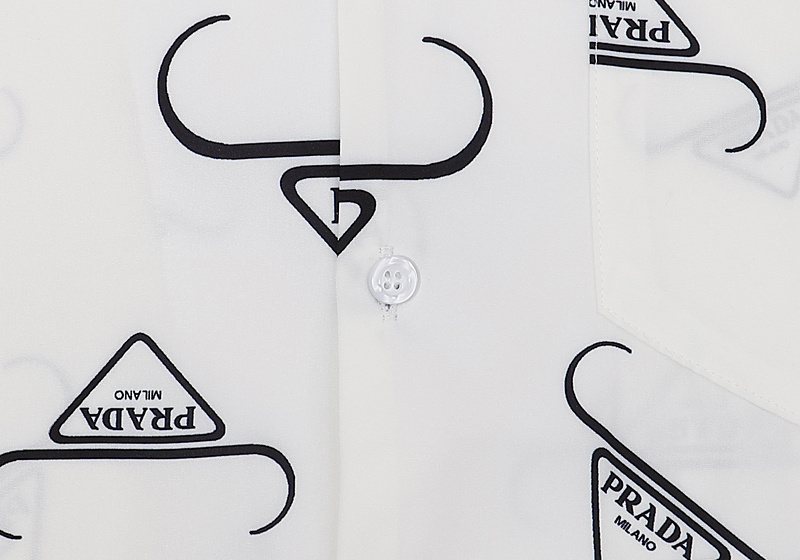 Рубашка Prada Short Sleeve Decoration "White" фото № 4