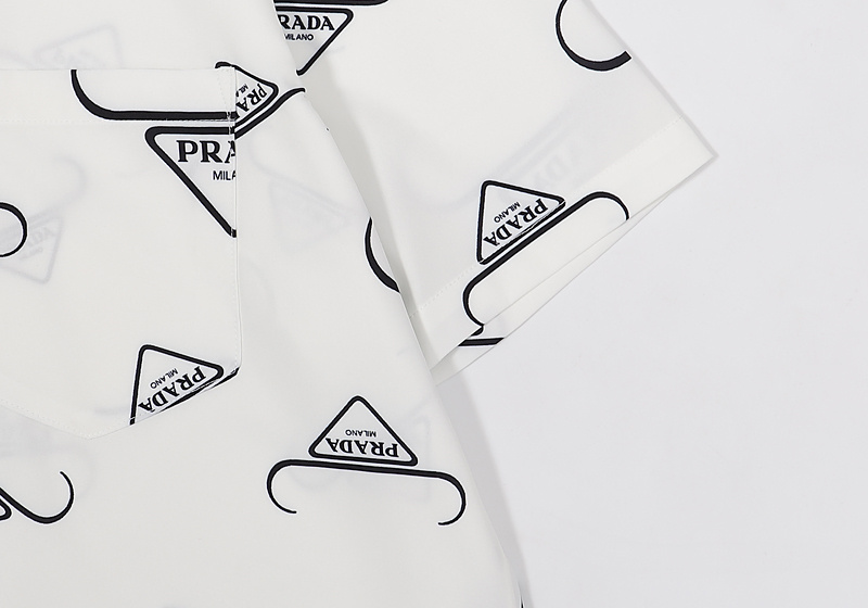 Рубашка Prada Short Sleeve Decoration "White" фото № 3