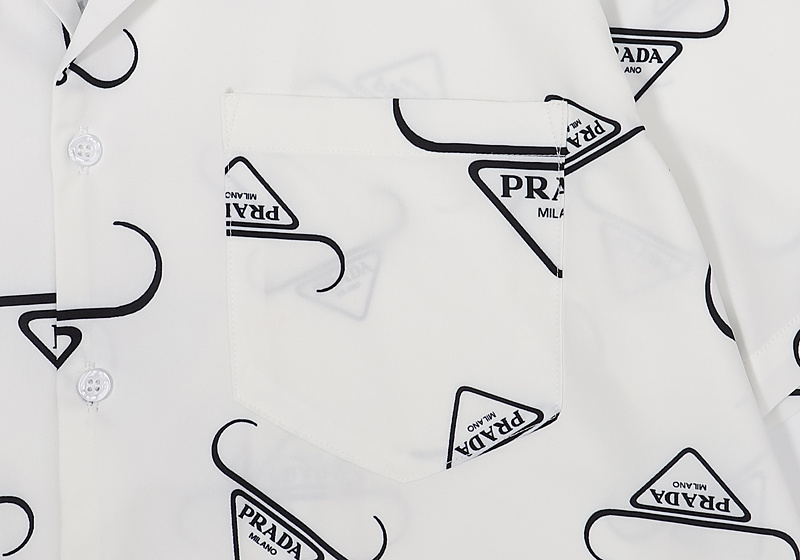 Рубашка Prada Short Sleeve Decoration "White" фото № 5