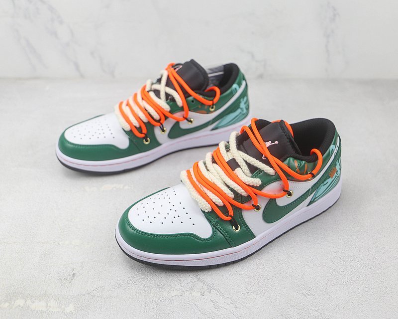 Air Jordan 1 Low "White/Green/Orange" фото № 5