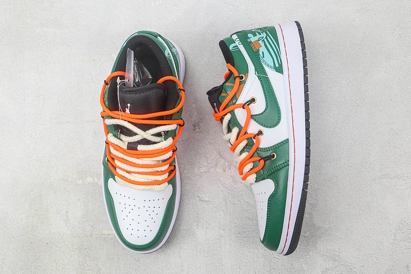 Air Jordan 1 Low "White/Green/Orange" фото № 6