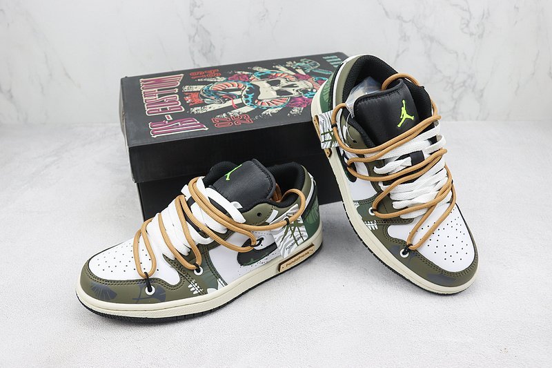 Air Jordan 1 Low "Leaf Green/White/Mud Green" фото № 7