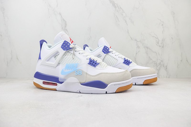 Air Jordan 4 "White/Royal Blue/Beige Foot" фото № 6