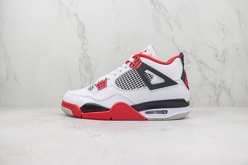 Air Jordan 4 "White/Dark Grey/Fire Red" фото № 2