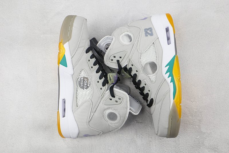 OFF-White x Air Jordan 5 "Grey/Green" фото № 6