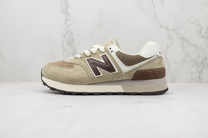 New Balance 574 "Beige/Brown/White" фото № 2