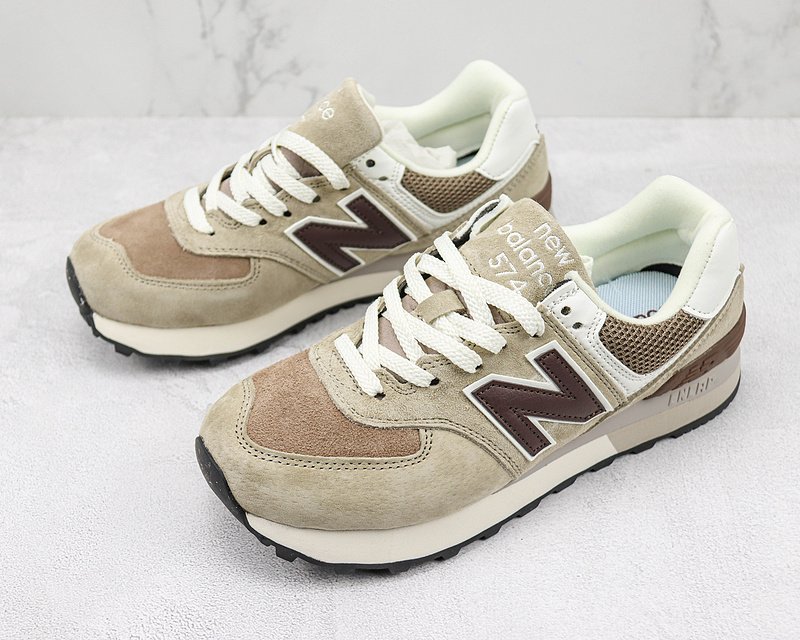 New Balance 574 "Beige/Brown/White" фото № 5