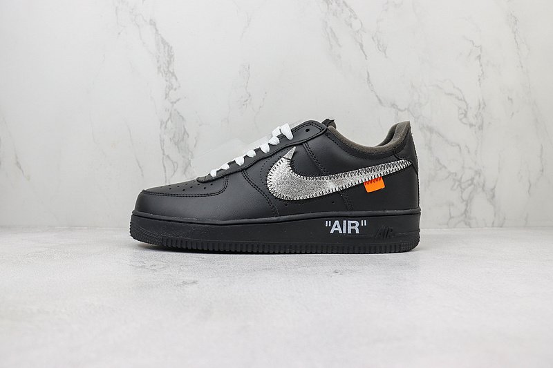 Off-White x Nike Air Force 1 Low "Black/Silver/Orange Safety" фото № 2
