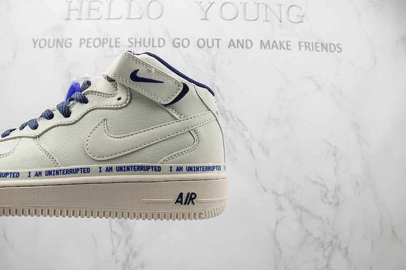 Uninterrupted x Nike Air Force 1 Mid More Th "White/Beige/Dark Blue" фото № 4