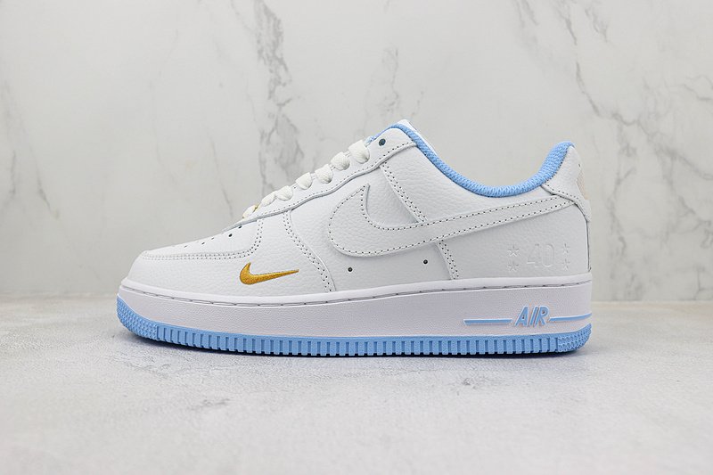 Nike Air Force 1 Low "Light Blue/White/Gold" фото № 2