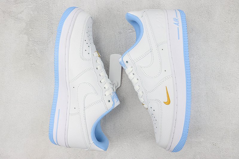 Nike Air Force 1 Low "Light Blue/White/Gold" фото № 6