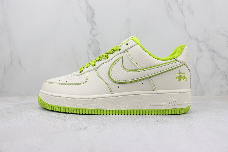 Stussy x Nike Air Force 1 Low "Off White/Apple Green" фото № 2