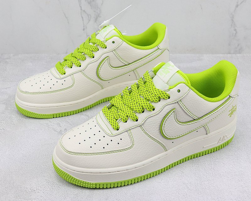 Stussy x Nike Air Force 1 Low "Off White/Apple Green" фото № 5