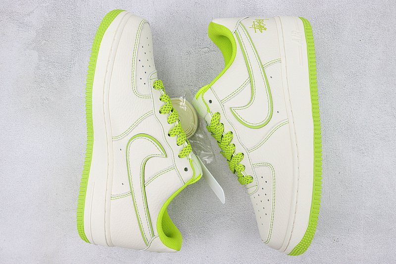 Stussy x Nike Air Force 1 Low "Off White/Apple Green" фото № 6