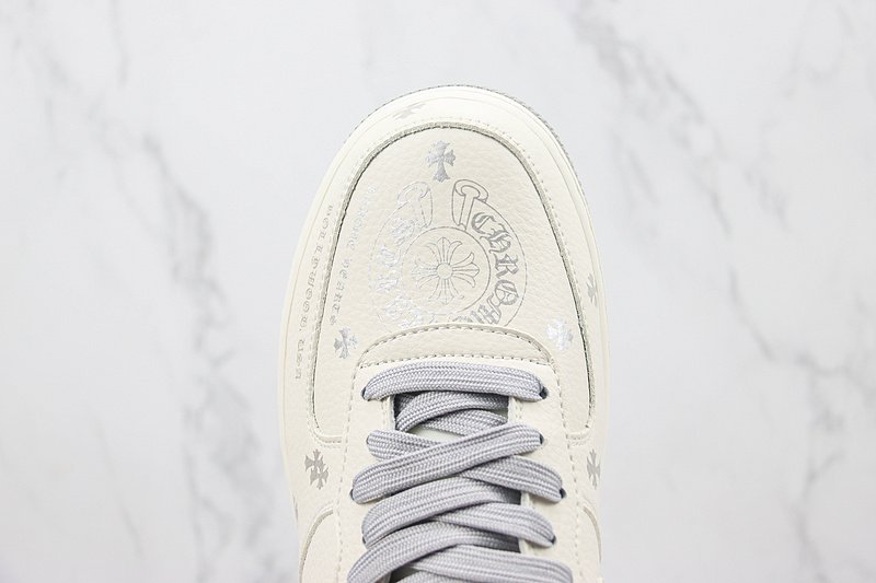 Chrome Hearts x Nike Air Force 1 Low "Off White/Silver" фото № 4