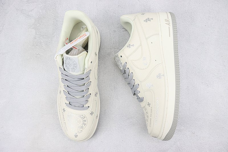 Chrome Hearts x Nike Air Force 1 Low "Off White/Silver" фото № 6