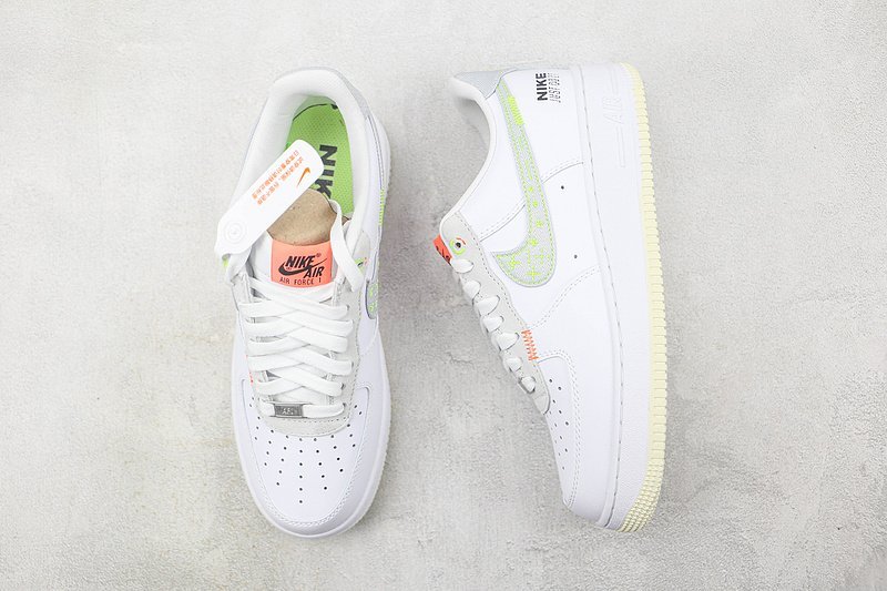 Nike Air Force 1 Low "White/Neon Stitch" фото № 7