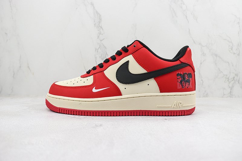 Nike Air Force 1 Low "Red/Black/Cream White" фото № 2
