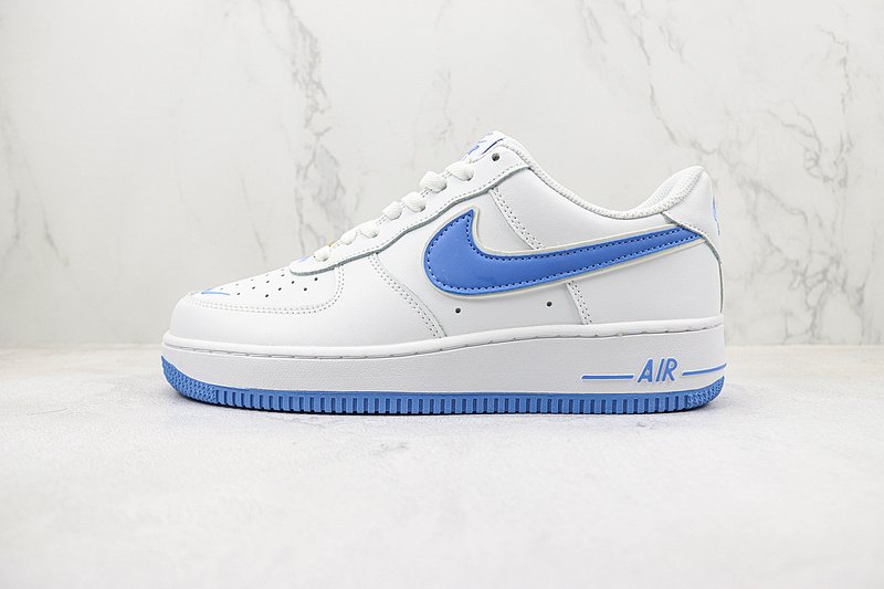 Nike Air Force 1 Low "White/Blue/Metallic Gold" фото № 2