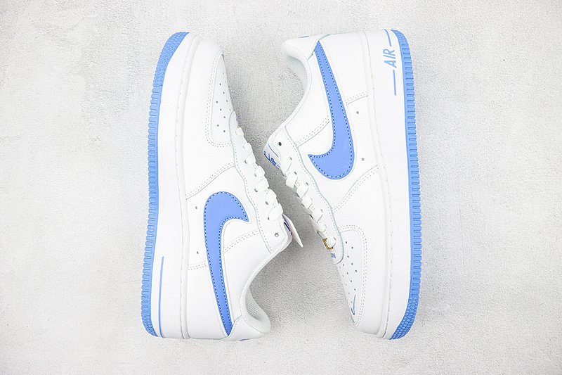 Nike Air Force 1 Low "White/Blue/Metallic Gold" фото № 6