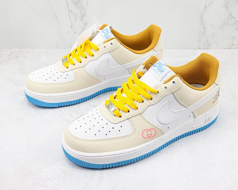 The North Face x GUCCI x Nike Air Force 1 Low "Sand Yellow/White Summer" фото № 5