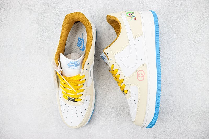 The North Face x GUCCI x Nike Air Force 1 Low "Sand Yellow/White Summer" фото № 7
