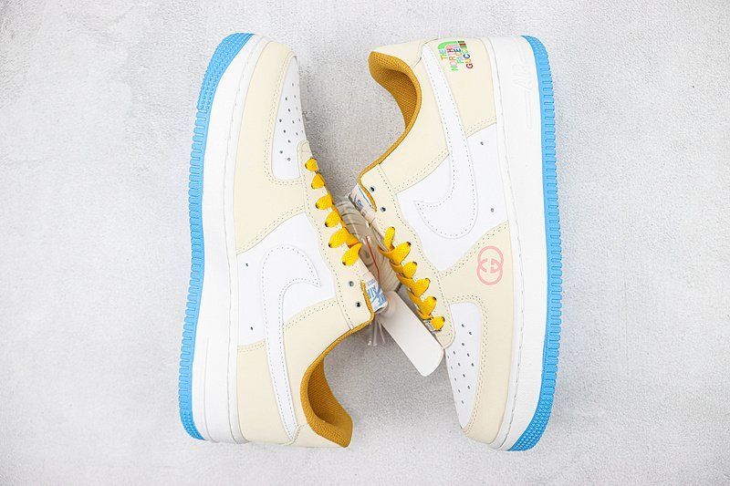 The North Face x GUCCI x Nike Air Force 1 Low "Sand Yellow/White Summer" фото № 6