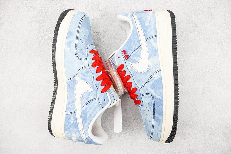 Levi's x Nike Air Force 1 Low "Denim/White/Red" фото № 6