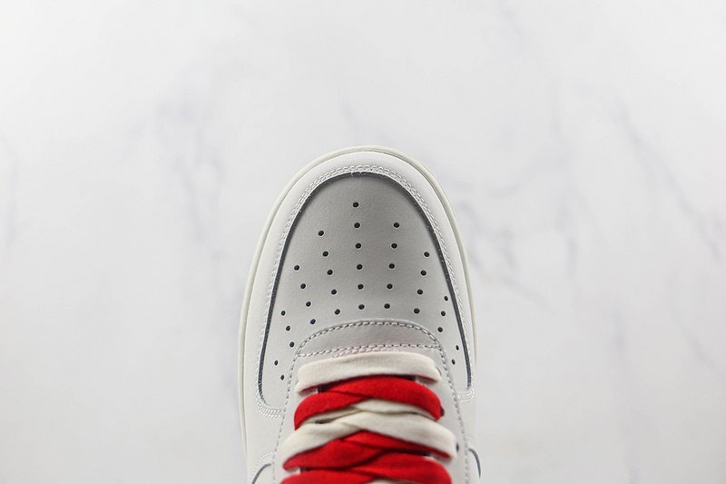 Nike Air Force 1 Low "Cream White and Red Electric Embroidered Hook" фото № 4