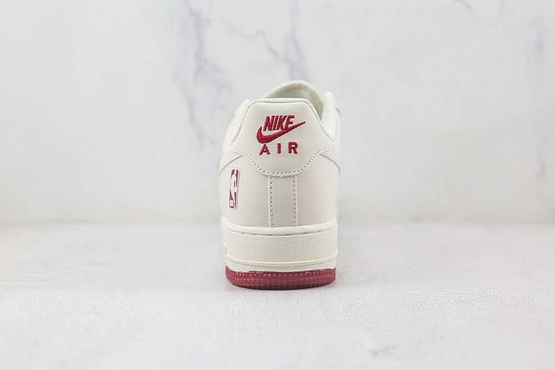 NBA x Nike Air Force 1 Low "Rice White/Dark Red" фото № 9