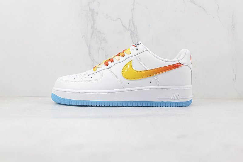 Nike Air Force 1 Low "White/Orange-Yellow Gradient/Sky Blue" фото № 2