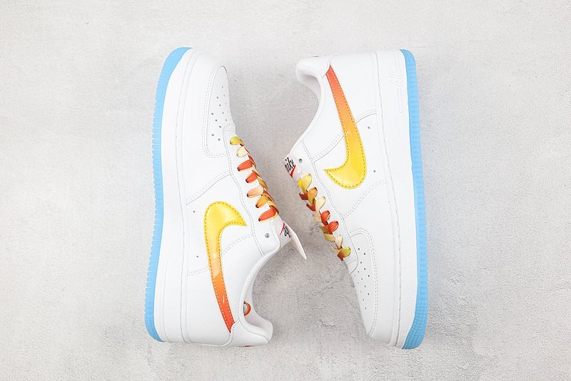 Nike Air Force 1 Low "White/Orange-Yellow Gradient/Sky Blue" фото № 5