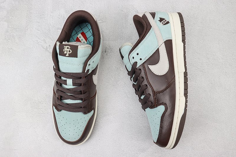 Nike Dunk Low "Brown/Cyan Blue" фото № 6