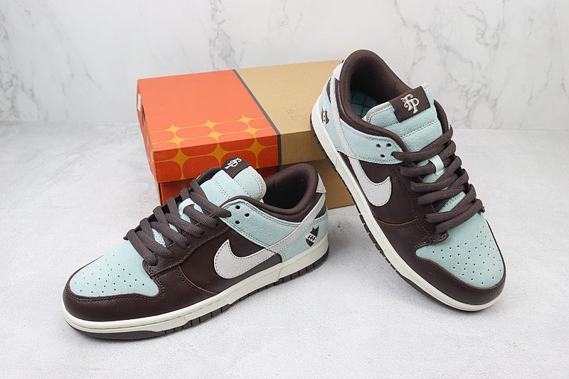 Nike Dunk Low "Brown/Cyan Blue" фото № 7