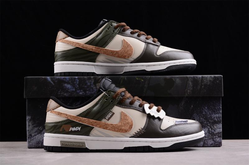 Panda Prank x Nike Dunk Low "Olive/Brown/Beige" фото № 7