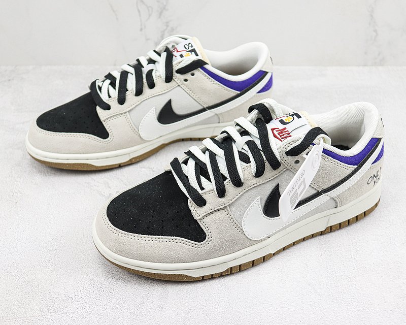 Nike Dunk Low SE 85 Double Swoosh "Grey/Black/White/Blue" фото № 5