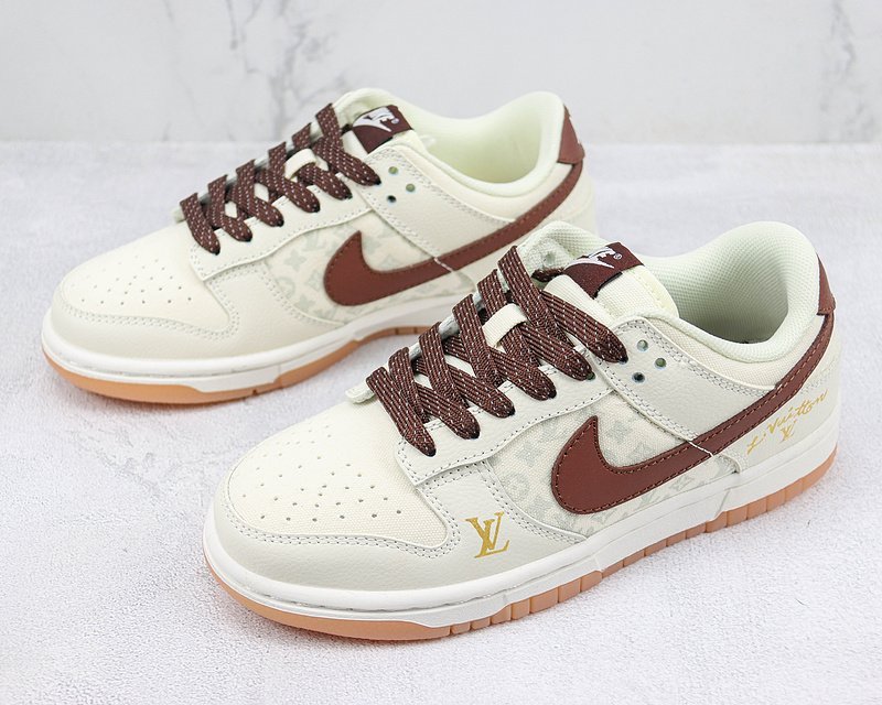 Louis Vuitton x Nike Dunk Low "Gold/Brown" фото № 5